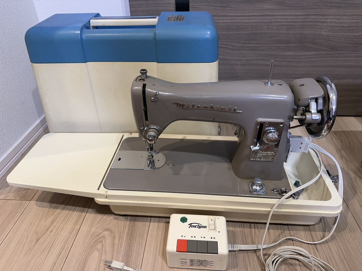 F61 MITSUBISHI アンティークミシン 昭和レトロ 動作確認ok