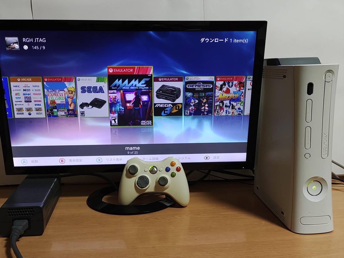 Xbox360 アーケード 1TB HDD RGH 付属品付 動作OK 日本語化 (Falcon  
