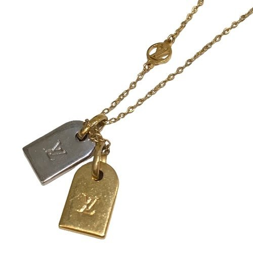 LOUIS VUITTON ルイヴィトン LV ネックレス ペンダント ナノグラム LVサークル モノグラム ゴールド シルバー M63141 MB fe ABB1