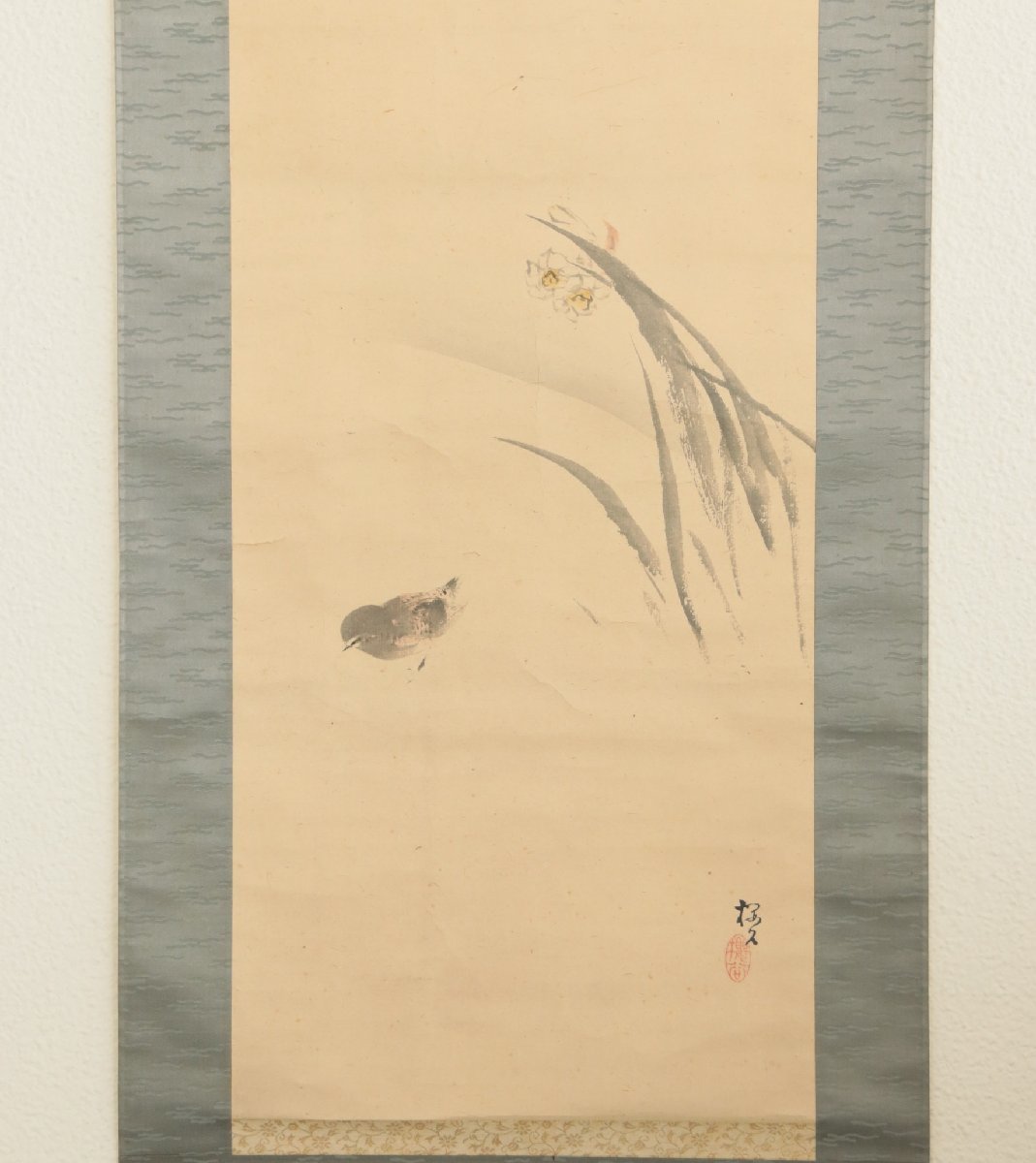 真作 最後の四条派 木島桜谷 花鳥 紙本軸装 大日本書畫名家大鑑落款