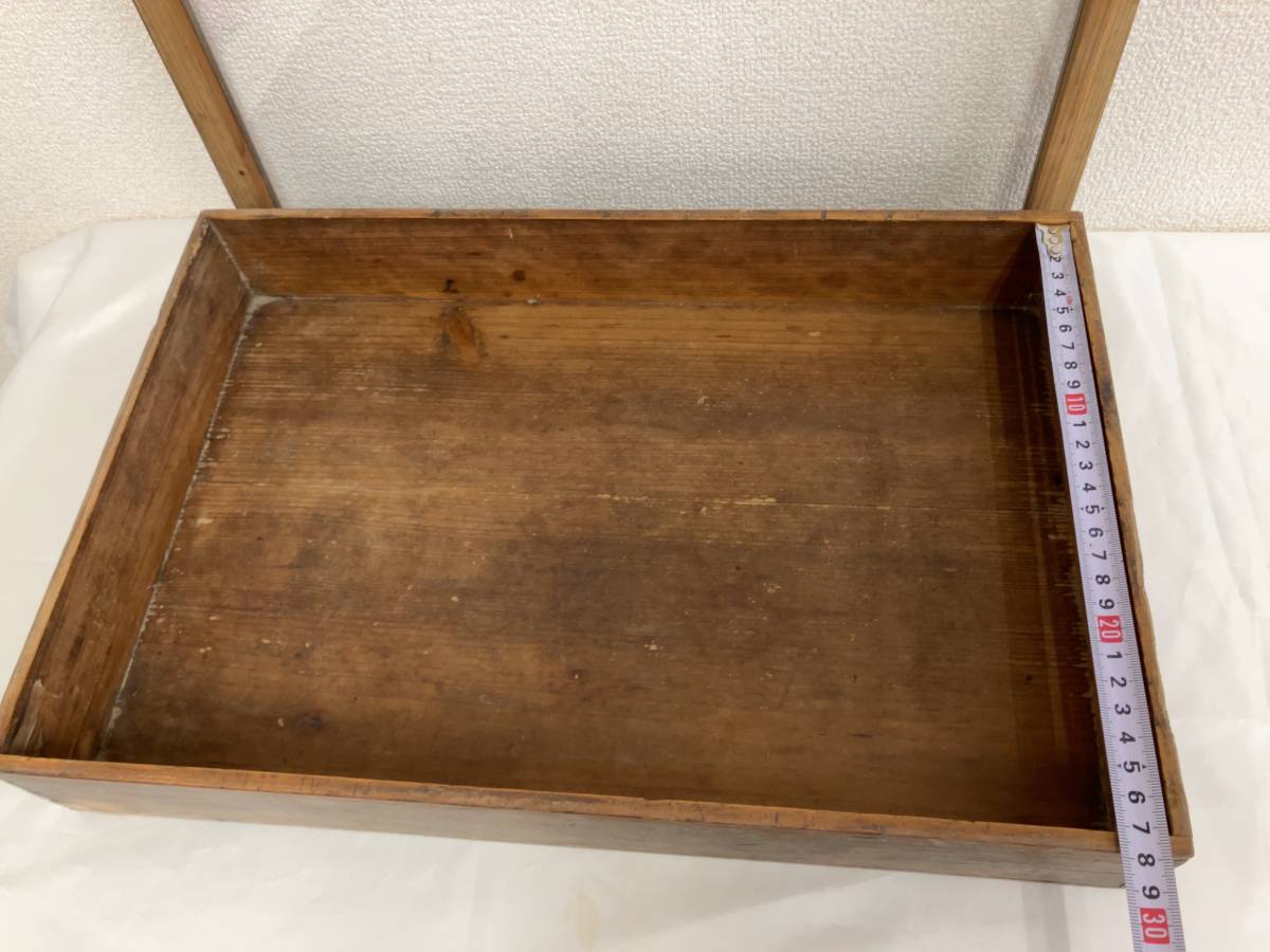 ④ 昭和レトロ 木枠 ガラスケース 木箱 雑貨 ジュエリー 駄菓子 収納
