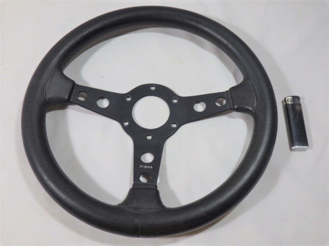 □561：FUSINA / フシナ レザー ステアリング 35φ 旧車 ハンドル
