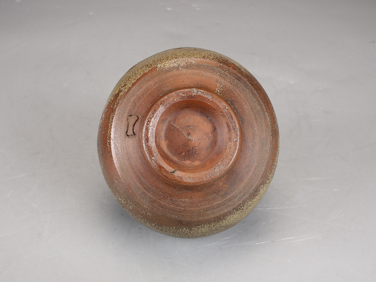 備前焼人間国宝金重陶陽作茶碗共布共箱MR8124 CB618 人間国宝 【金重