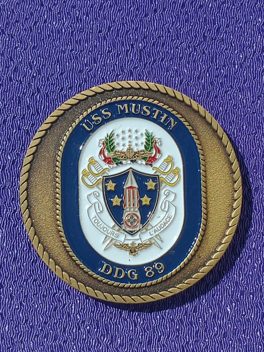 アメリカ海軍○DDG89 MUSTIN（最後の１枚）チャレンジコイン アメリカ海軍 NAVY TOM CAT