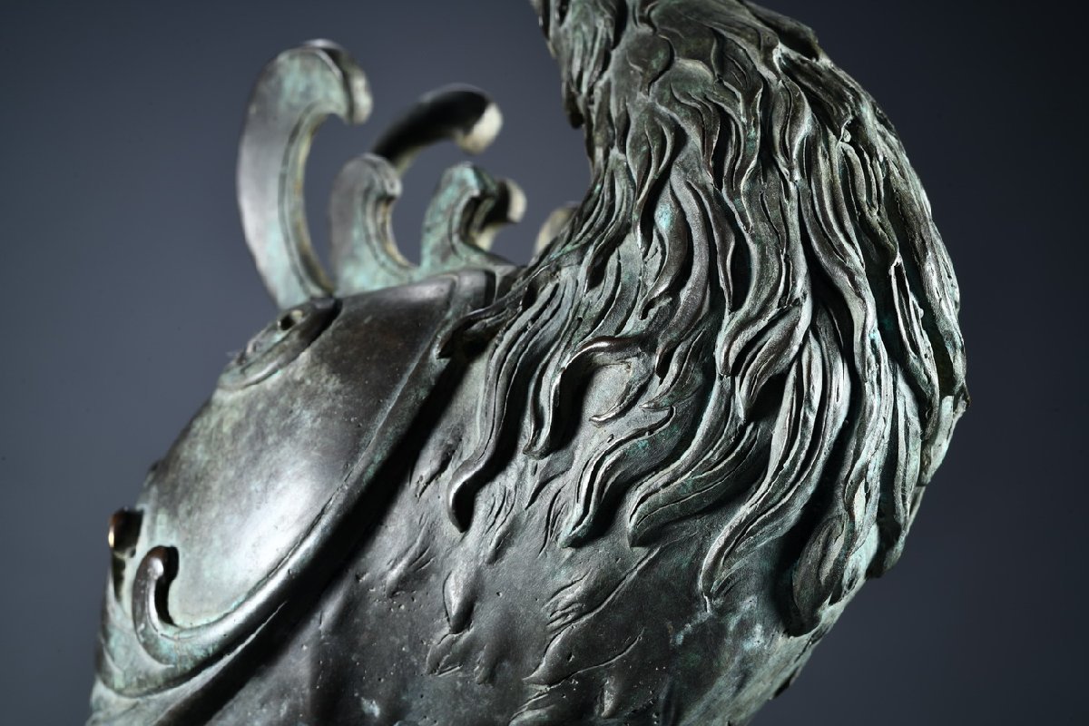 ◇鶴鳴堂◇中国・明時代 ブロンズ・青銅 14026603;【ほぼ美盤