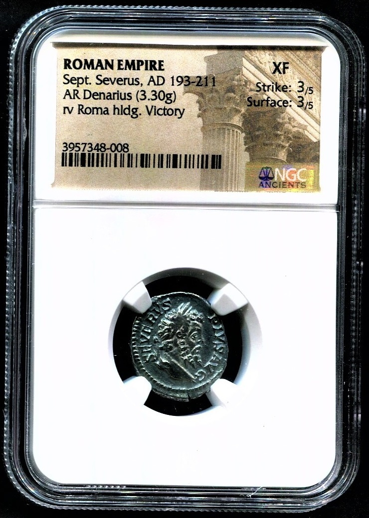 ローマ帝国 デナリウス銀貨 セプティミウス・セウェルス帝 紀元前27