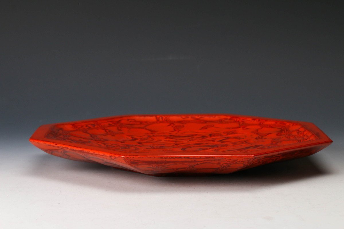 初代 徳田八十吉 古九谷 敬慕 絵変わり 銘々皿 管理T175 共箱付 初代