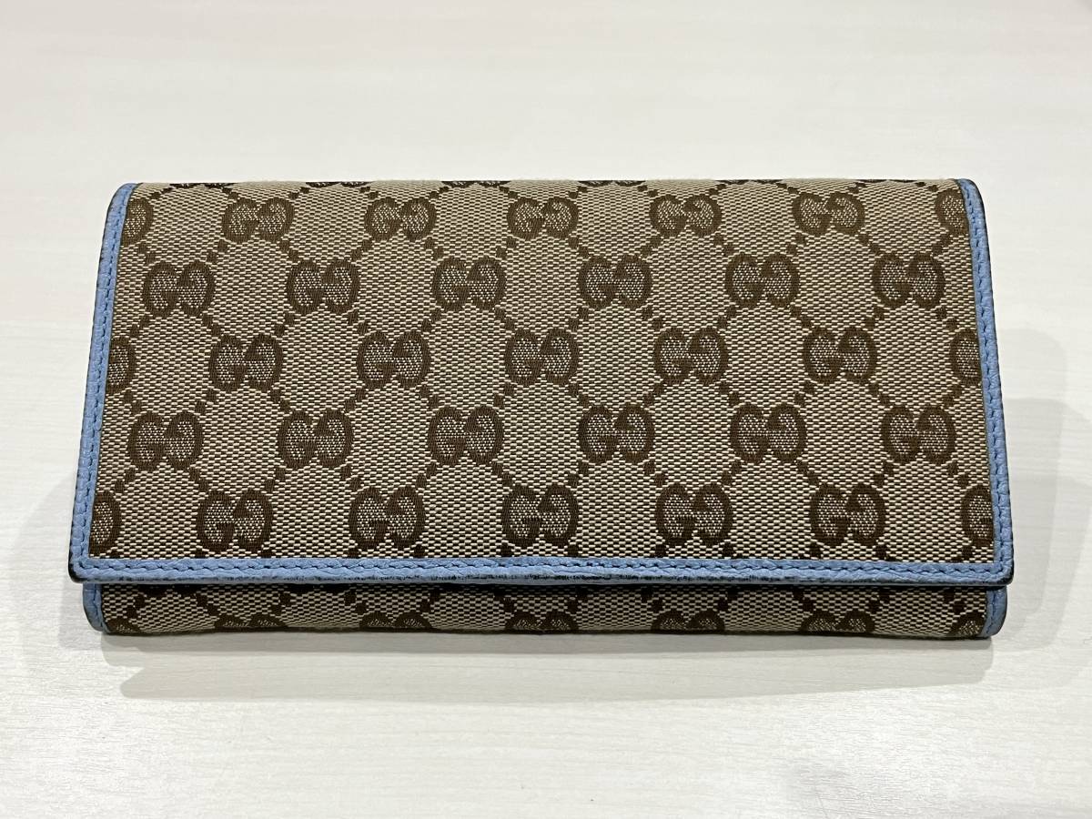 グッチ　GGキャンバス　2つ折長財布　ベージュ　346058