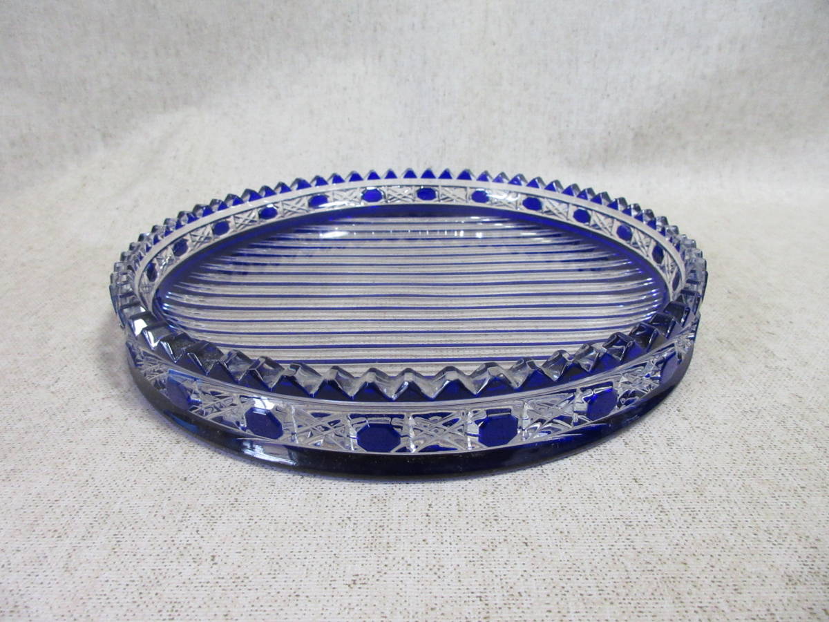 切子ガラス　お盆　トレー