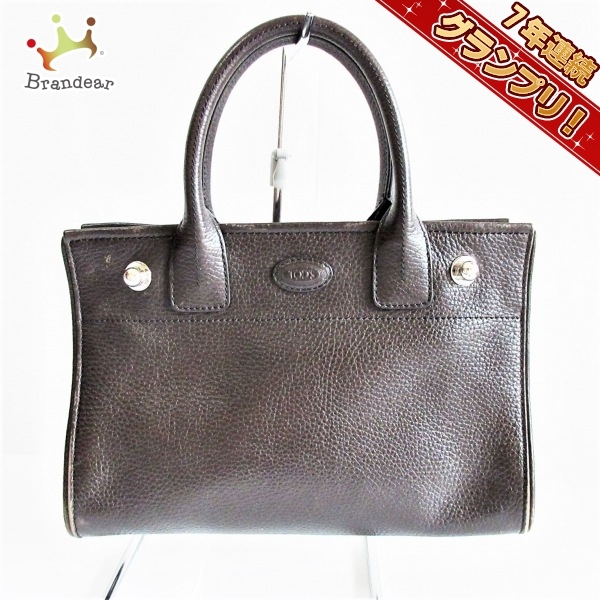 トッズ TOD'S トートバッグ - レザー ダークブラウン ミニバッグ バッグ