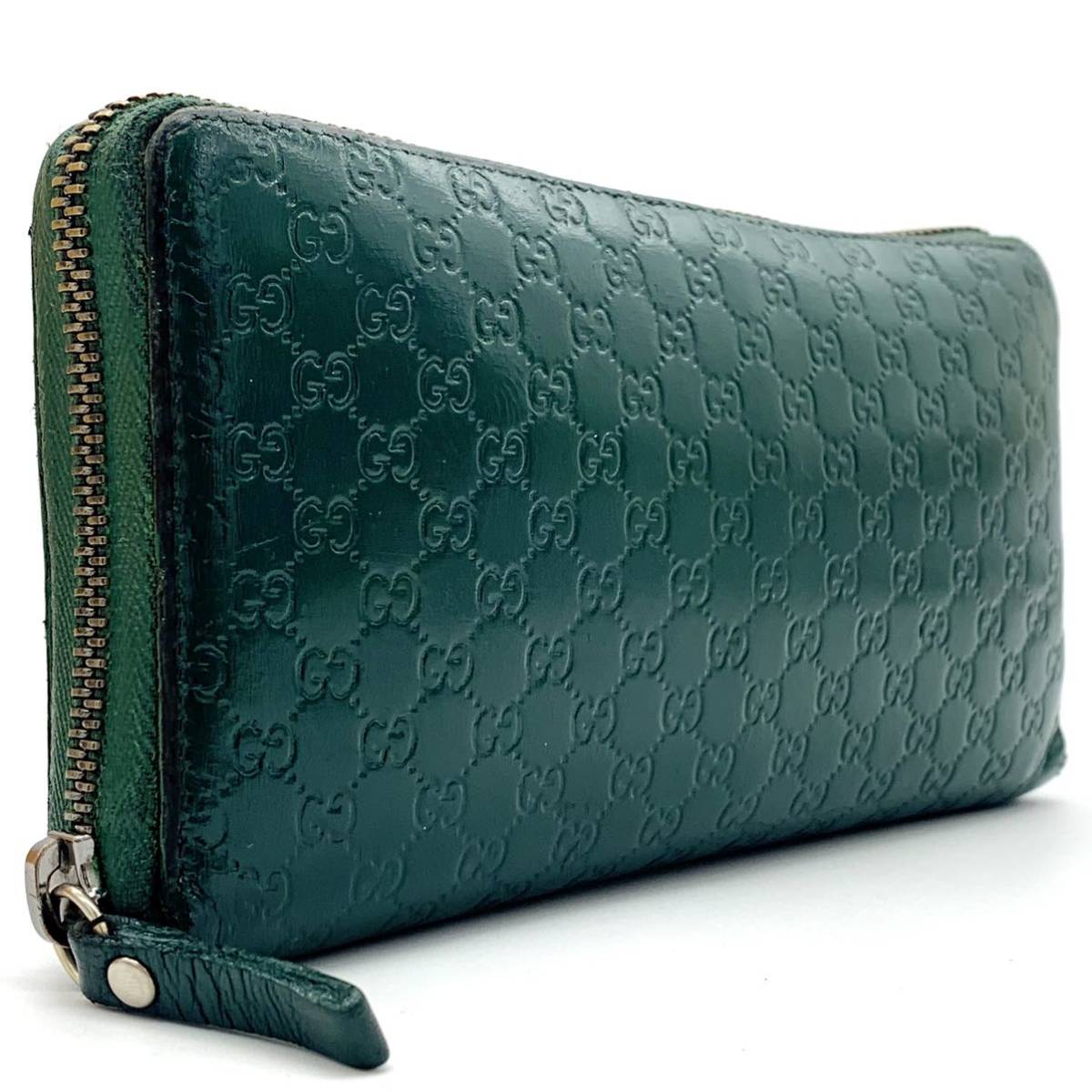 超希少カラー グリーン】GUCCI グッチ ラウンドファスナー ジップ 長 