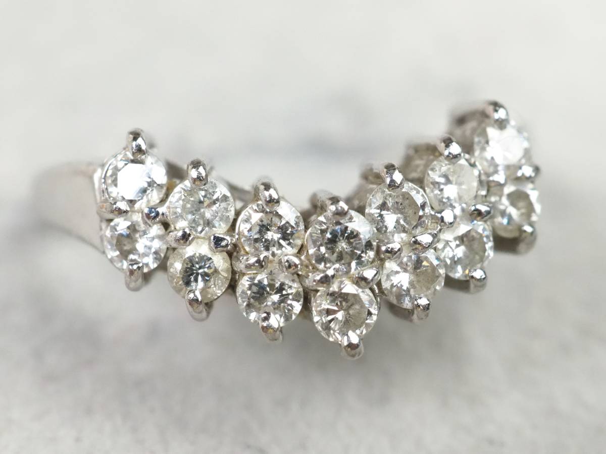 Pt900 プラチナ900 ダイヤモンド リング 指輪 0.561ct 9.2g 鑑定書付