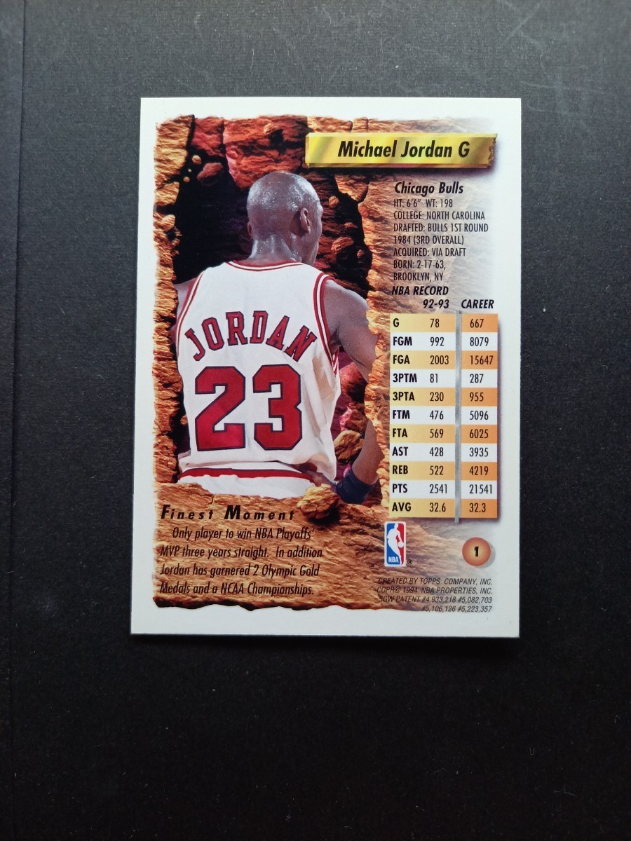 1993-94 マイケルジョーダン Topps Finest Refractor #1 Michael 