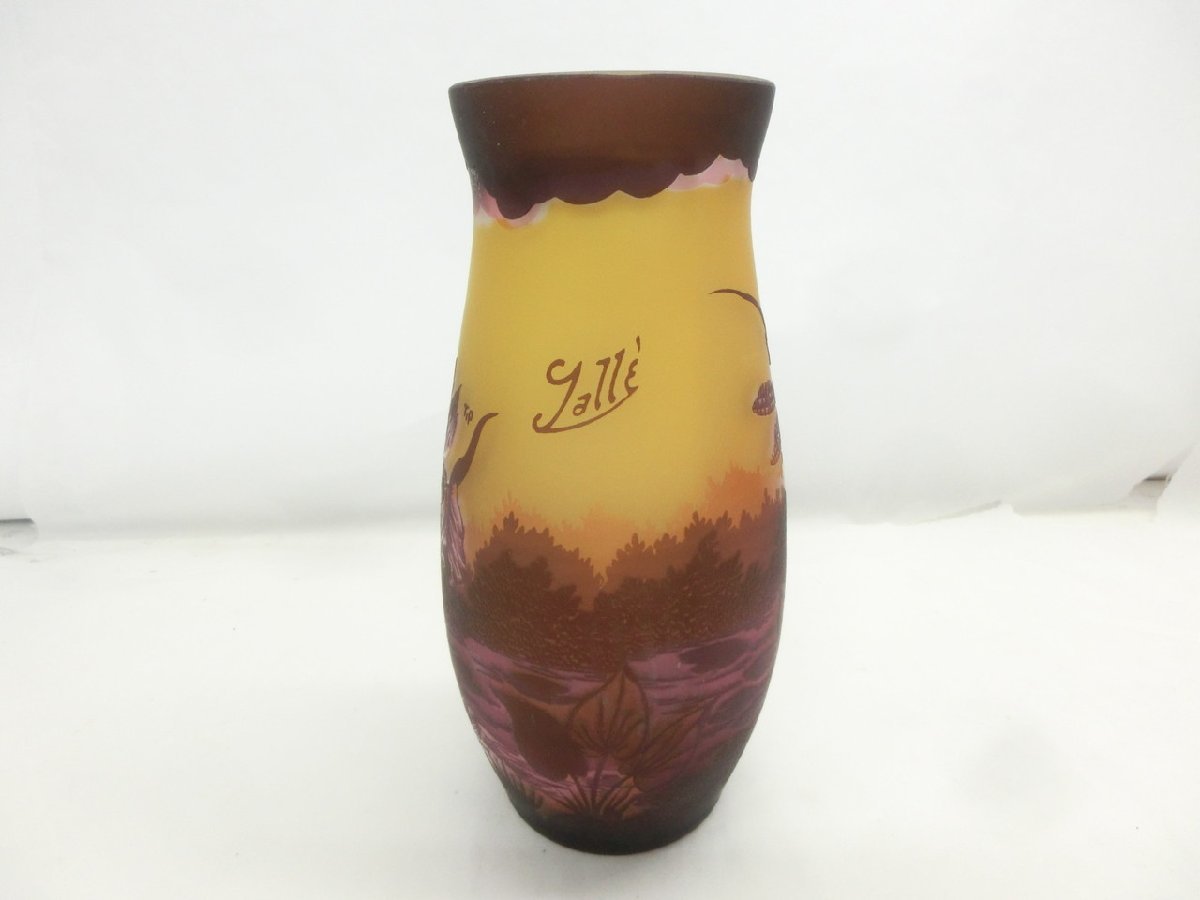 HR-6746】希少 エミール・ガレ Emile Galle Tip フラワーベース 花瓶 