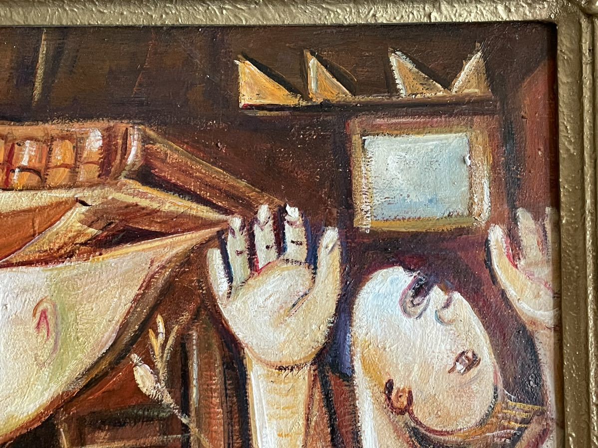 入手困難品】パブロ ピカソ Picasso 手書き 肉筆 油彩画 ≪ゲルニカ