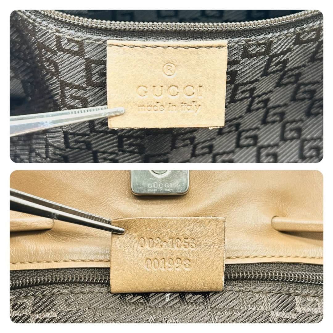 グッチ【極美品】GUCCI トートバッグ ロゴ型押し オールレザー 本革 