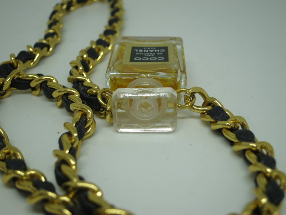 シャネル CHANEL COCO 香水 ミニボトル チェーン ネックレス ゴールド 