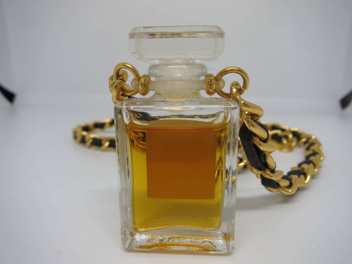 シャネル CHANEL COCO 香水 ミニボトル チェーン ネックレス ゴールド 