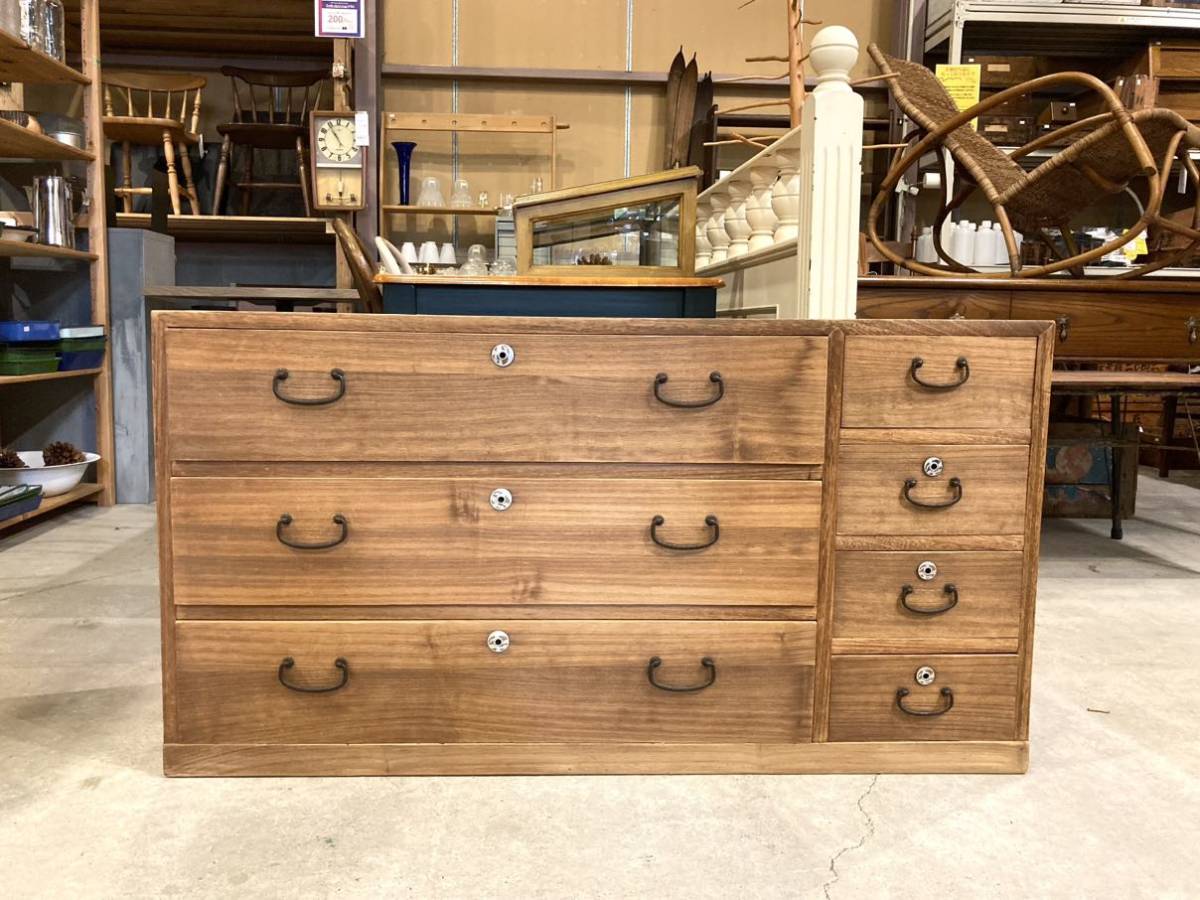 総桐チェスト 桐箪笥 7段 2/3 総桐チェスト 7段 2/3 チェスト 7段 カギ付き 多段チェスト 桐製 幅