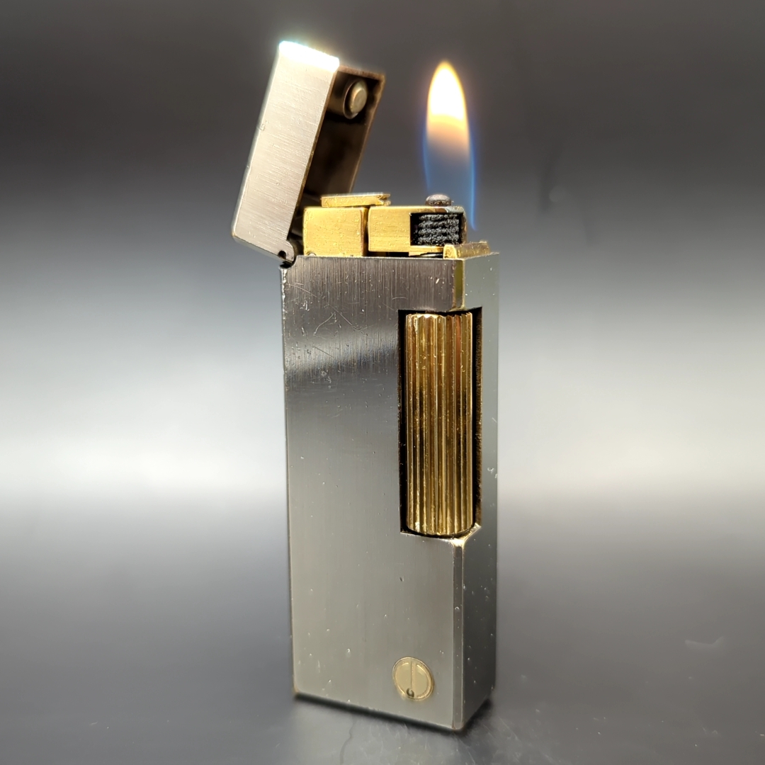 ★2023.8月OH済★ Dunhill ローラガス ライター シルバー ゴールド コンビ DJ刻印 ダンヒル ガス漏れなし