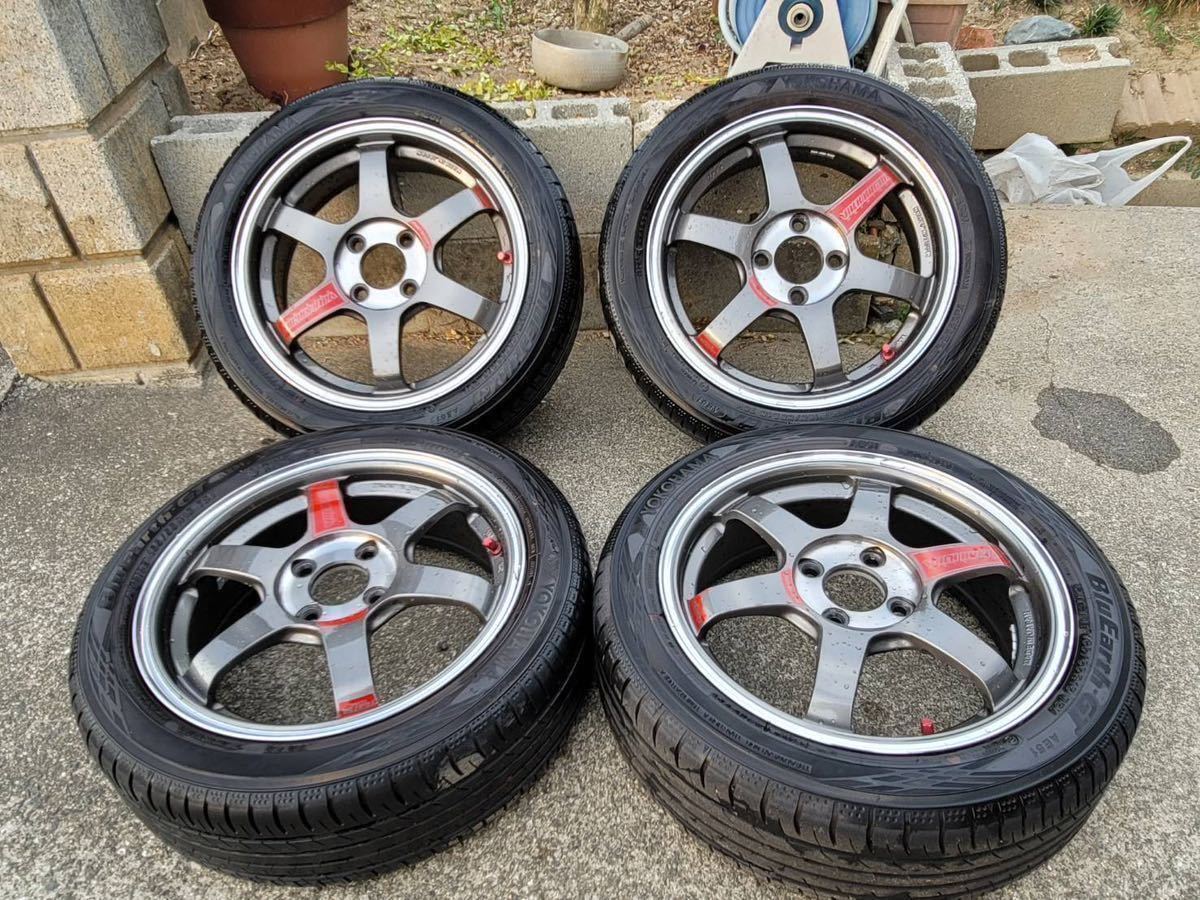 最終値下げTE37 SONIC SL 15インチ 5.5j +44 pcd100 バリ溝タイヤ付き4 