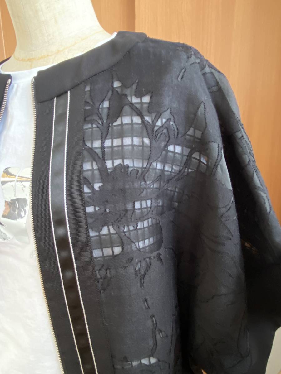 定価6,4万♪極美品 アドーア スーパー140ノーカラージャケット 38 黒