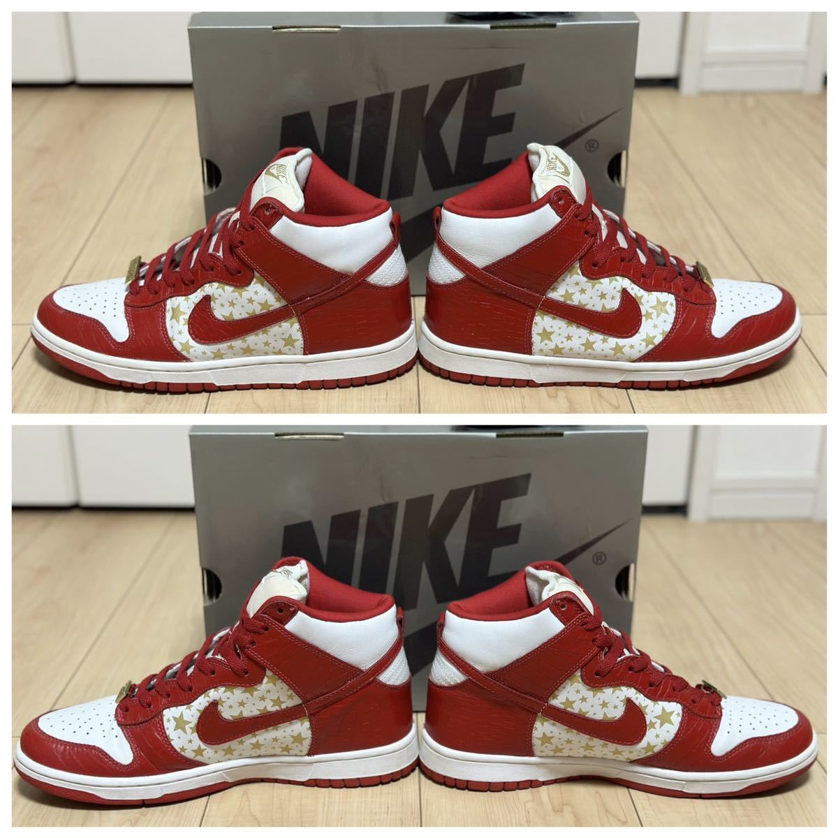 27cm 中古 Supreme × NIKE SB DUNK HIGH PRO RED STARS シュプリーム 