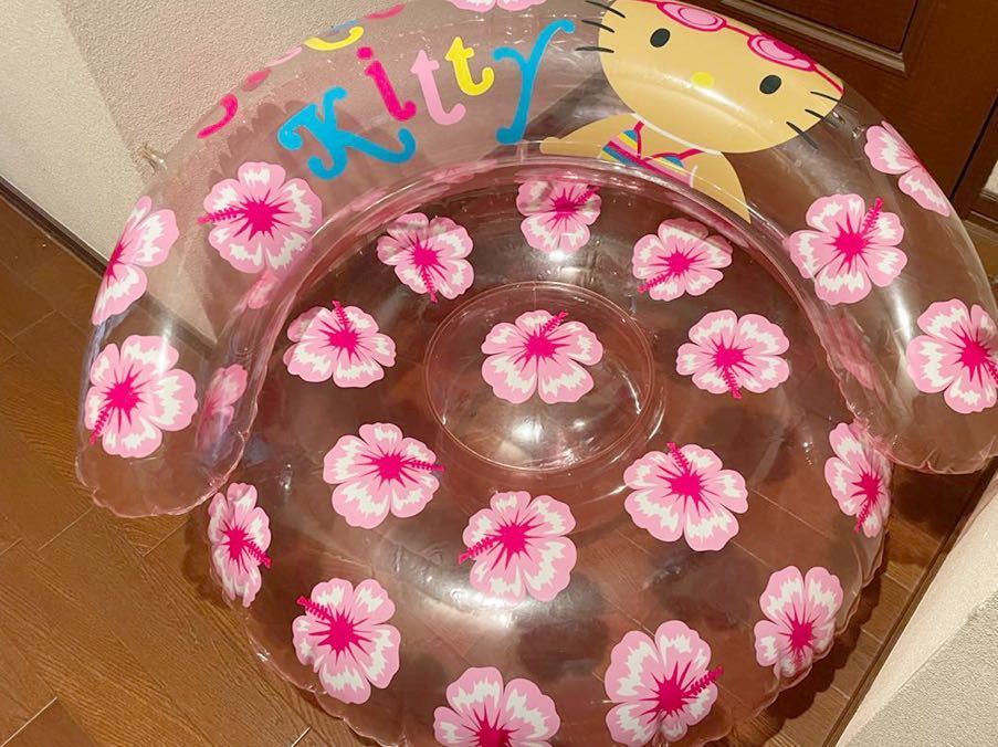 サンリオ キティ 浮き輪 エアーチェア フロート ハイビスカスの入札