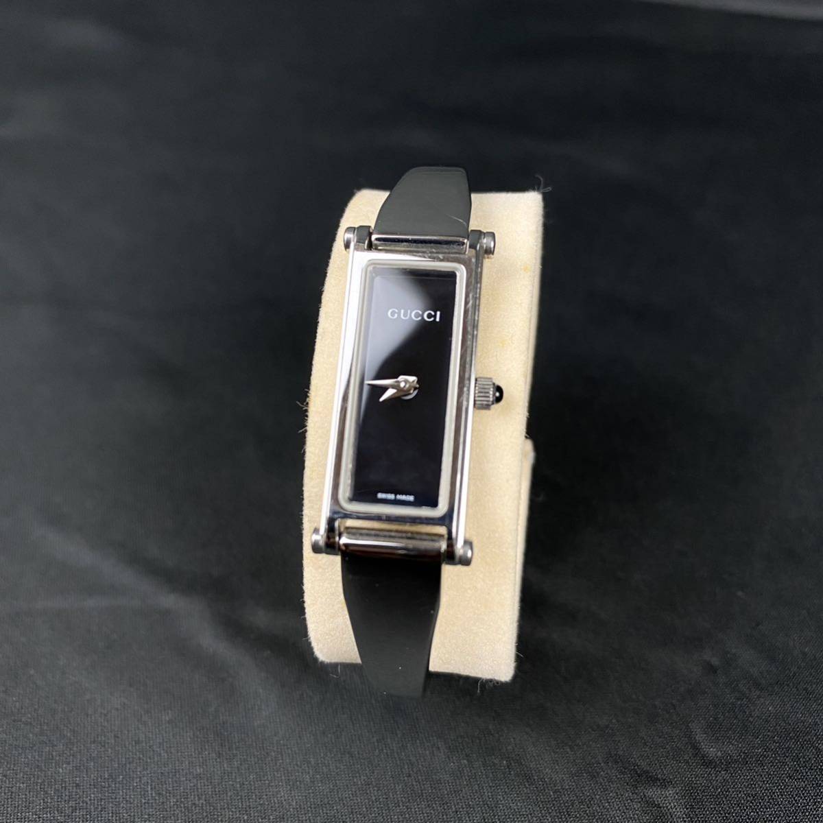 GUCCI時計　バングル　1500L ブラック　箱付き　レディース GUCCI GUCCI 腕時計 1500L グッチ クロック ウィメンズ レディース