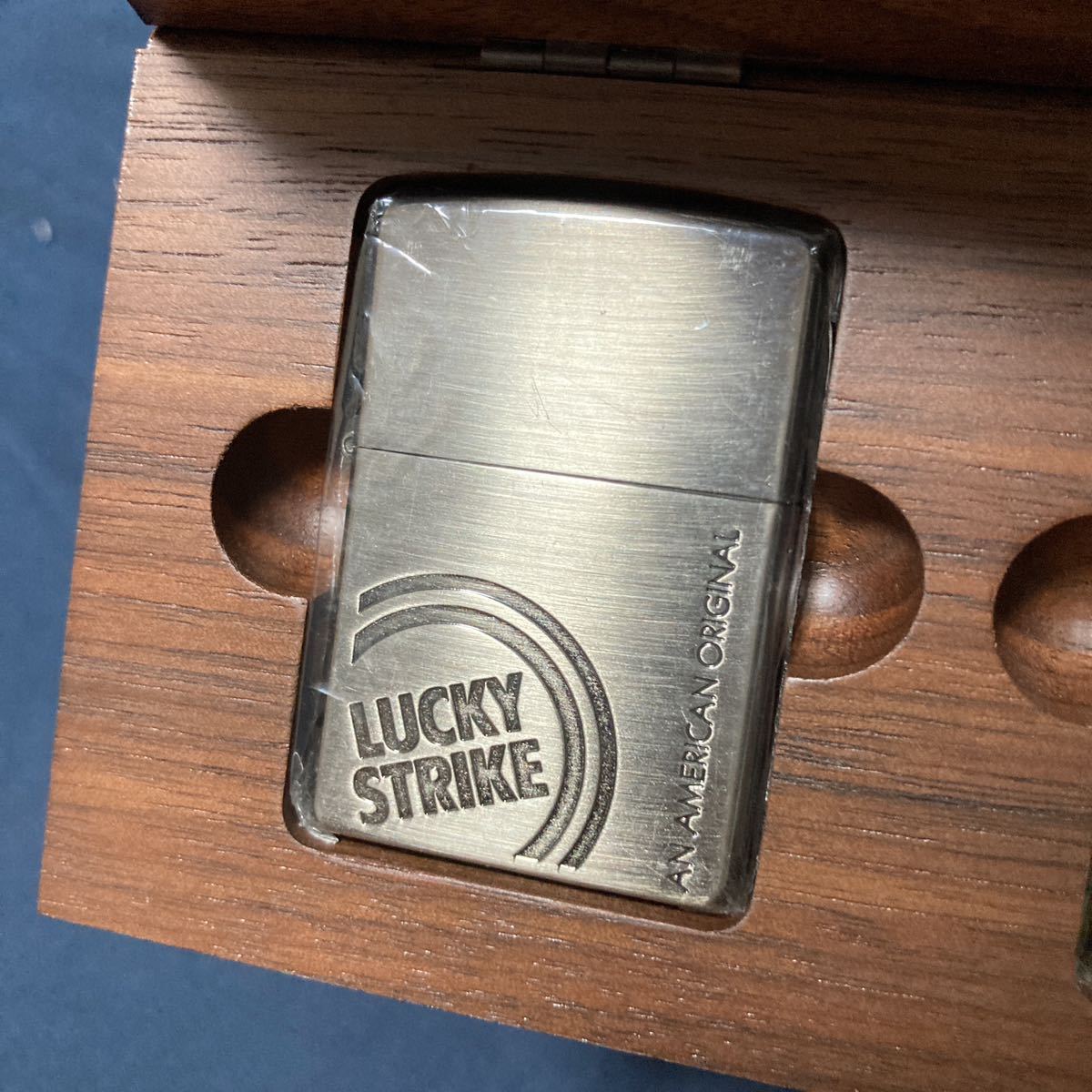 未使用】ZIPPO ラッキーストライク 3個セット 木箱 オイルライター 