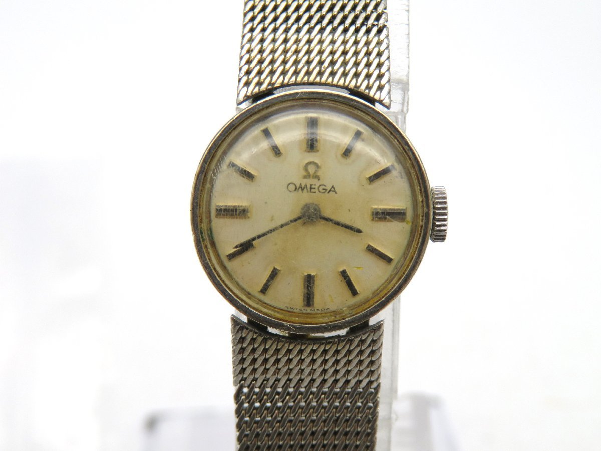 1円◇稼働◇　オメガ　　　ホワイト　手巻き　レディース　腕時計　　C85707