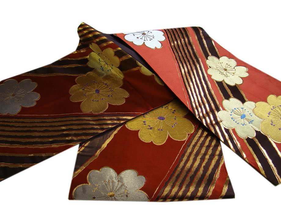時代屋 裄68.6cm ロング寸 縮緬地 振袖 西陣織 袋帯 帯〆 帯揚 重ね