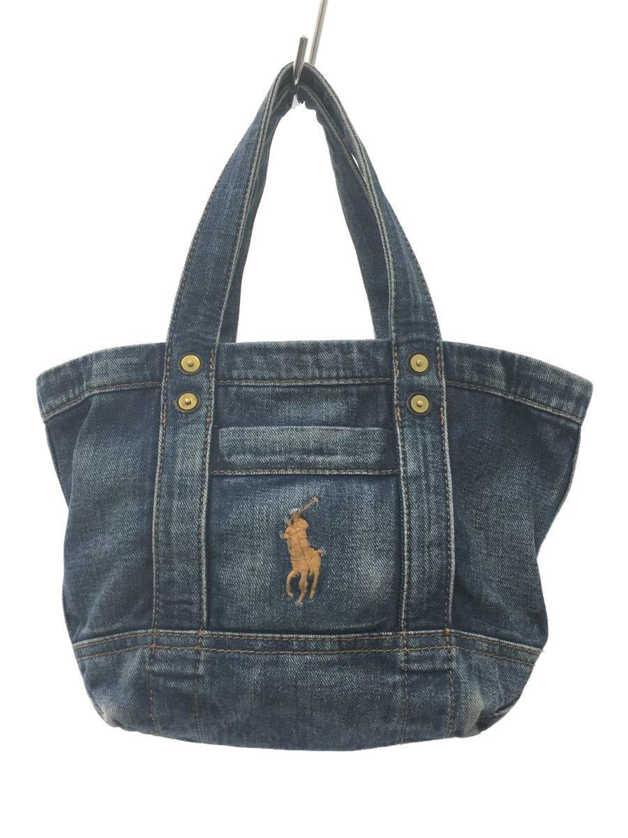 POLO RALPH LAUREN◆デニムミニトートバッグ/コットン/IDG