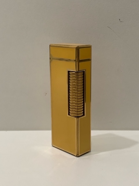 (日)dunhill ダンヒル ガスライター ライター 喫煙具 喫煙グッズ ローラー式 イエローラッカー ゴールド 黄色 着火確認済 中古品 保管品