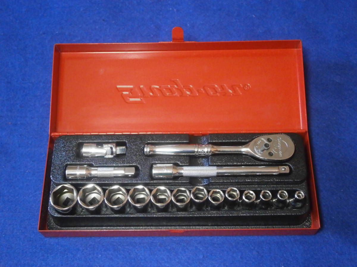 スナップオン Snap-on 差込1/4 スターターセット ラチェット シャローソケット エクステンション セット 4～15mm TMM4～15 17点セット