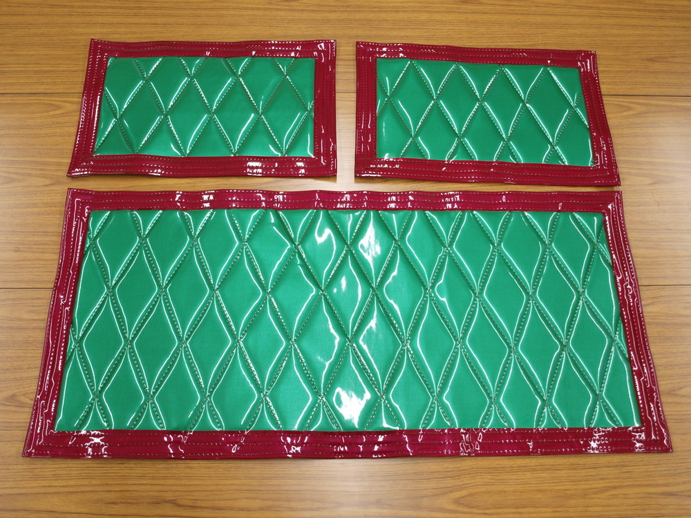 雅製　月光　泥除け　グリーン/ワインレッド　在庫処分出品 トラック &frasl; SGK-16真月光泥除け厚さ16mmオーダーメイド泥除け GZ-MF-2tw 長たれ3分割セット 2トンワイド用サイズ