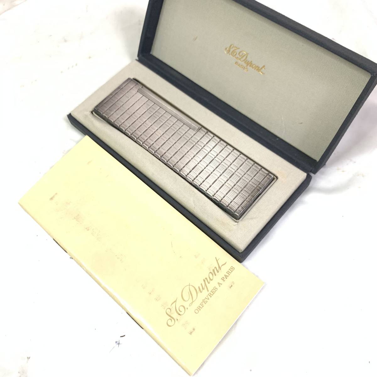 S.T.Dupont デュポン ガスライター 特大 ロング ライター 真鍮 シルバー フランス製 動作未確認 現状品 説明書付き 箱付き(デュポン)｜売買されたオークション情報、yahooの商品情報をアーカイ デュポン