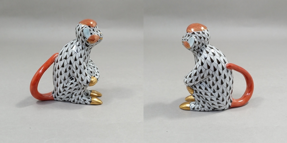 Herend ◇ヘレンド HEREND 申 猿 サル フィギュリン 干支 陶器 置物 箱