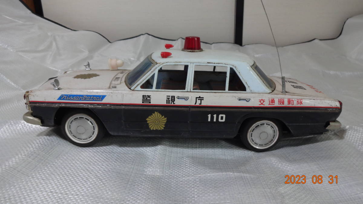 イチコー☆日産☆グロリア☆パトロールカー☆ブリキ☆約40cm☆箱 日産