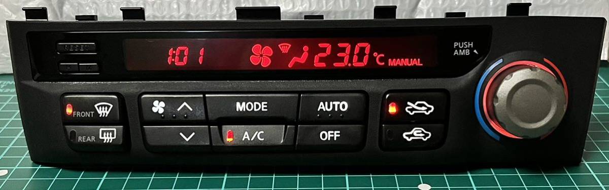 美品] R34 スカイライン 前期型 エアコン パネル ユニット LED