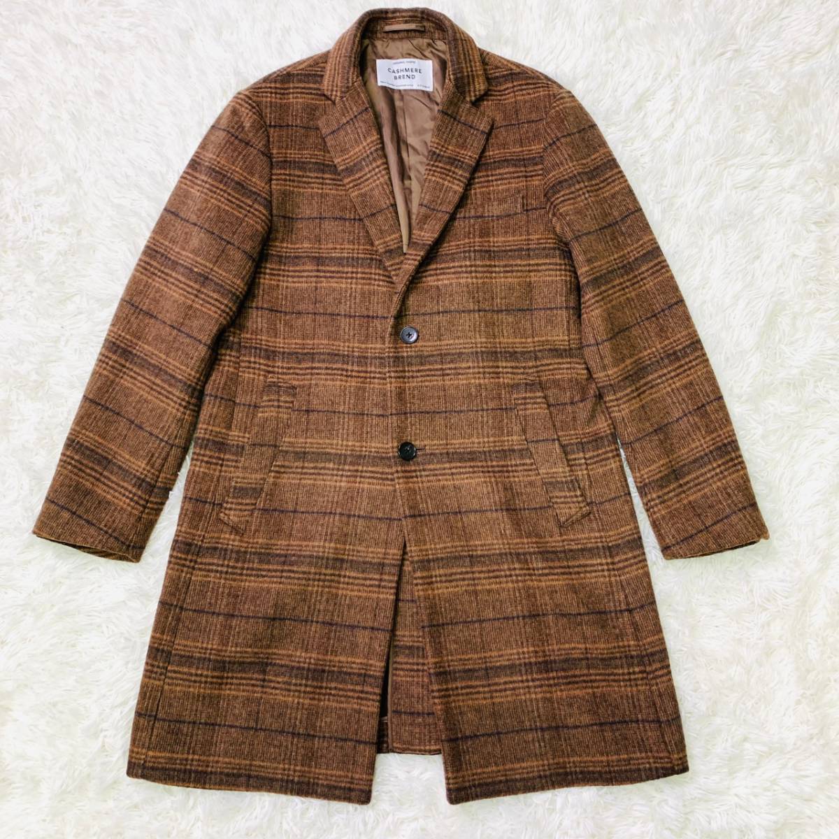 新品級】エディフィス カシミア グレンチェック チェスターコート