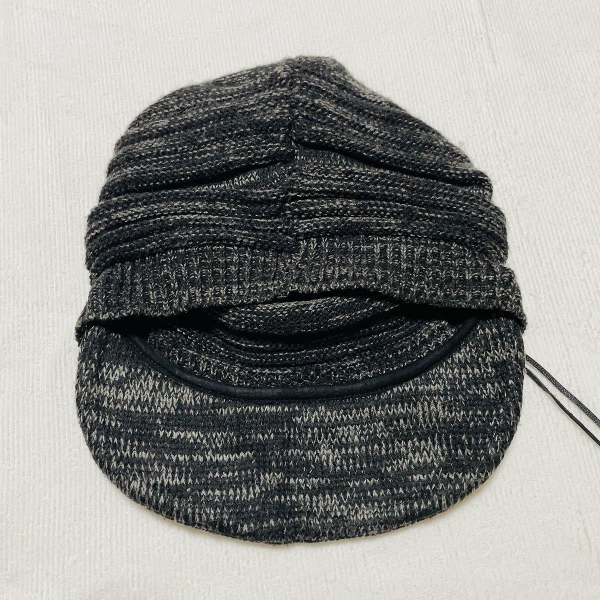 14th addiction ニットキャップ ニット帽 つば付き グレー系？ユーズド