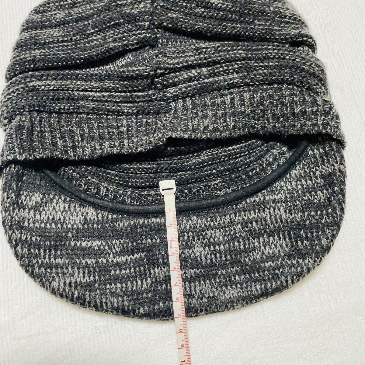 14th addiction ニットキャップ ニット帽 つば付き グレー系？ユーズド