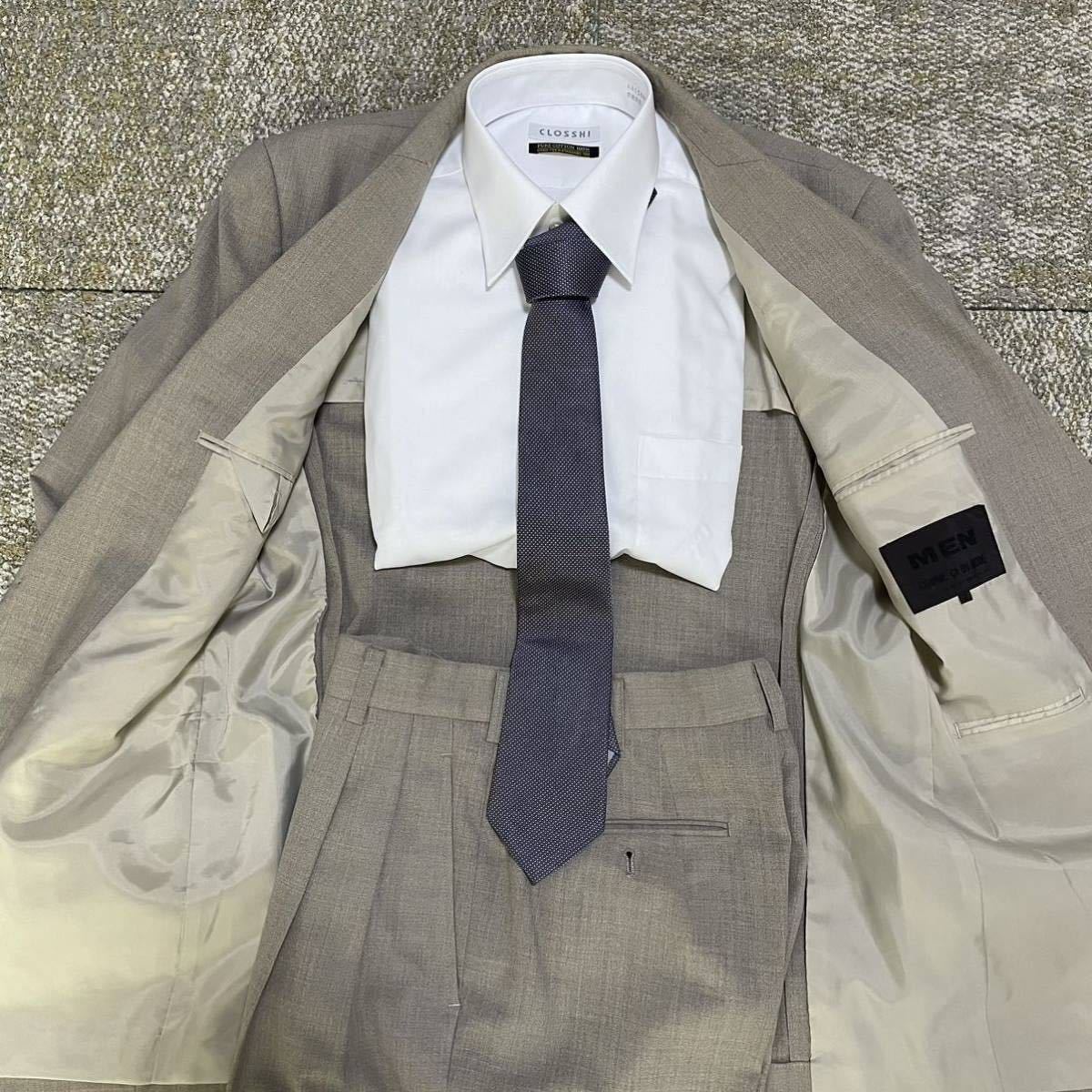 コムサメン【大人の品格】COMME CA MEN スーツ セットアップ ベージュ 