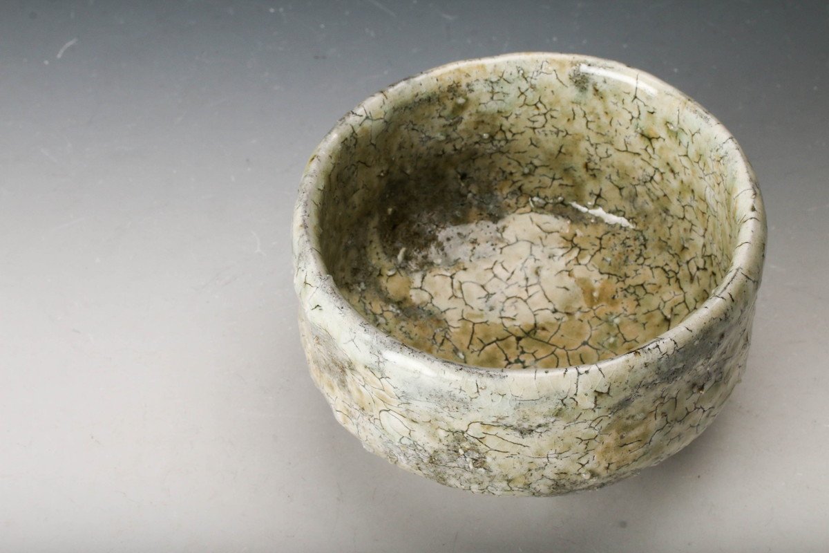 月形那比古 本物保証 鬼伊賀茶碗 茶道具 共箱 茶碗 茶道具 共布 月形