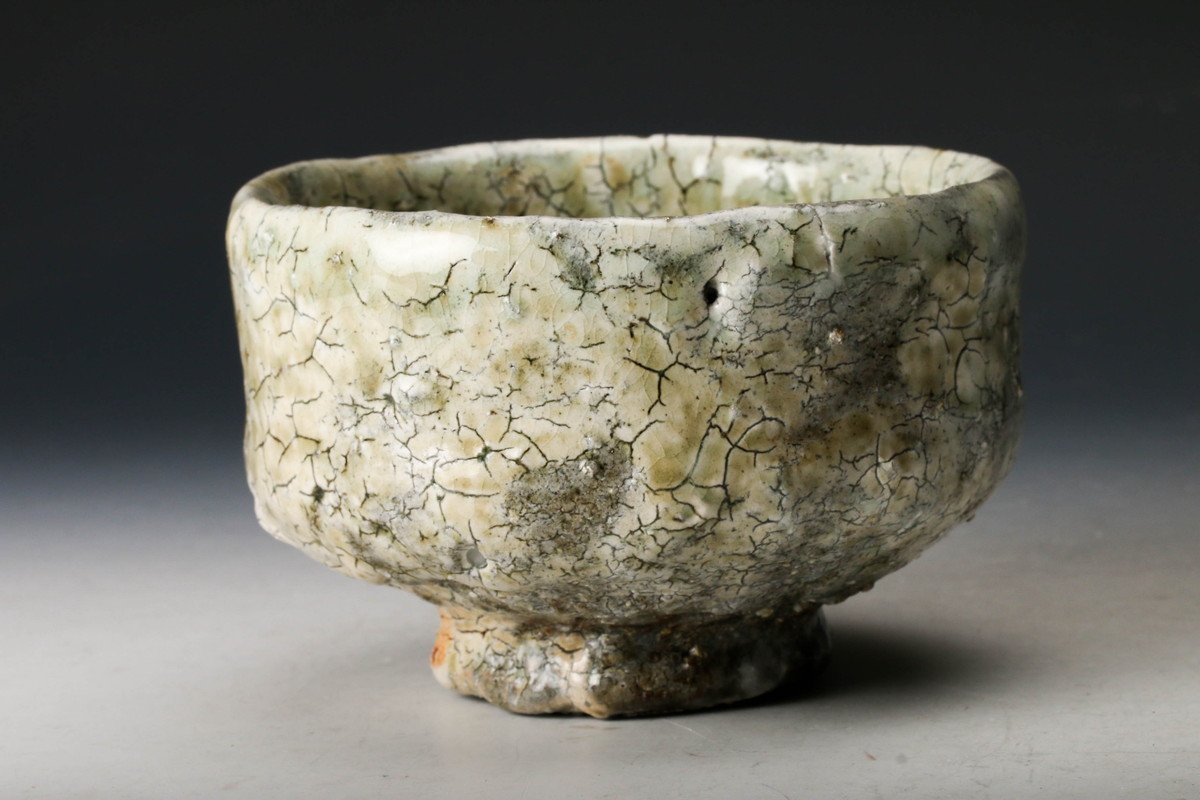 月形那比古 本物保証 鬼伊賀茶碗 茶道具 共箱 茶碗 茶道具 共布 月形