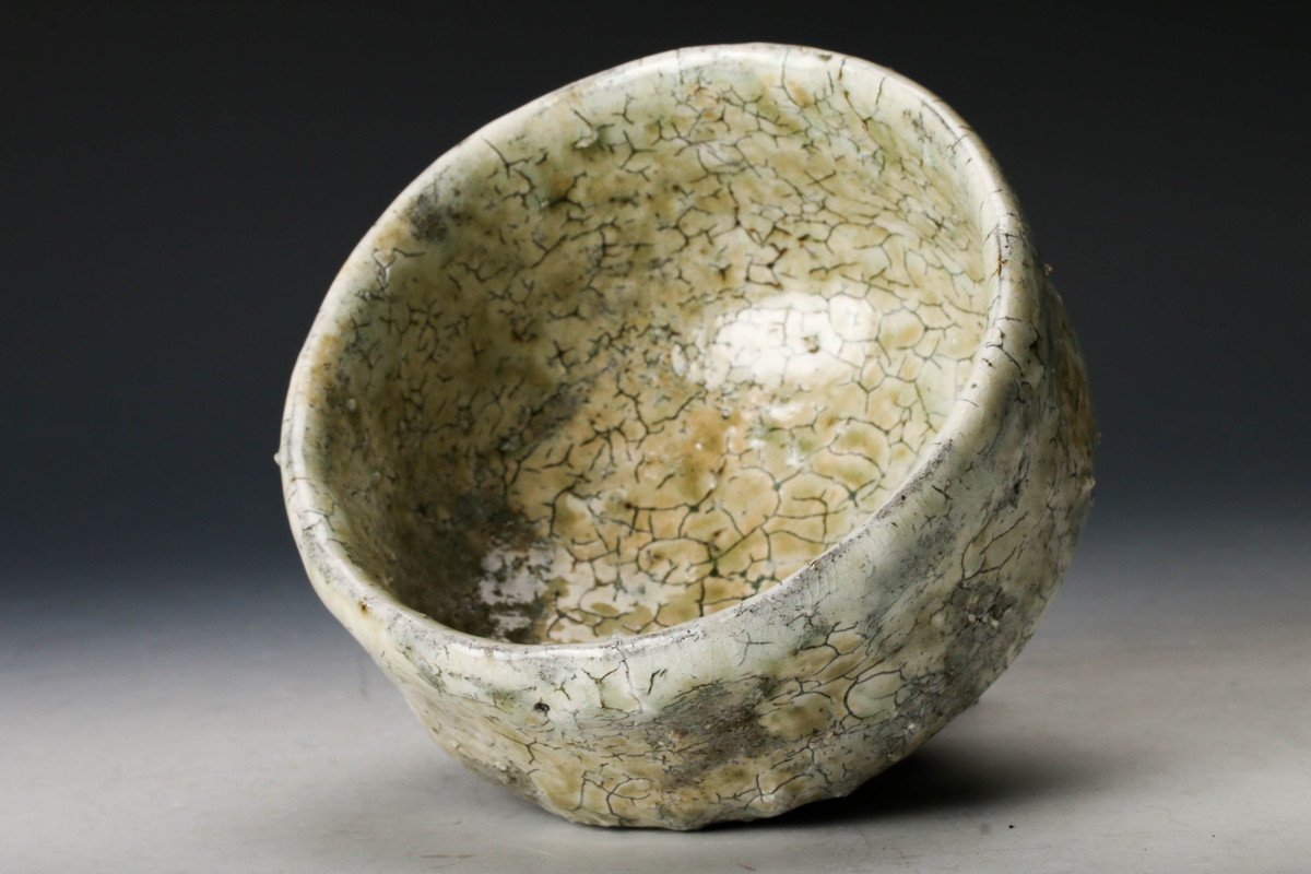 月形那比古 本物保証 鬼伊賀茶碗 茶道具 共箱 茶碗 茶道具 共布