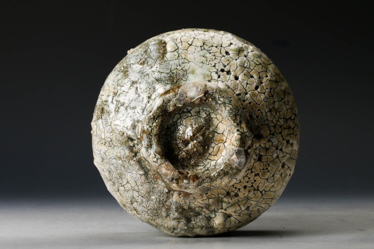 月形那比古 本物保証 鬼伊賀茶碗 茶道具 共箱 茶碗 茶道具 共布 月形