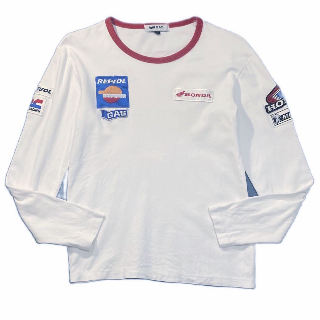 GAS/ガス】長袖Tシャツ ロングスリーブシャツ ワッペン ホンダ 