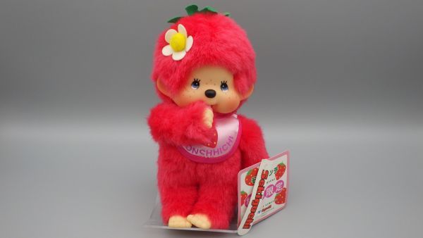 ○栃木 限定 モンチッチ イチゴ 苺 ぬいぐるみ ピンク サル 人形